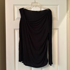 Ten 6 ten black long sleeve shirt with shoulder cut out